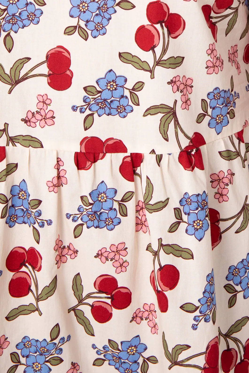 French Cherry Smock Dress