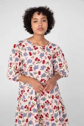 French Cherry Smock Dress
