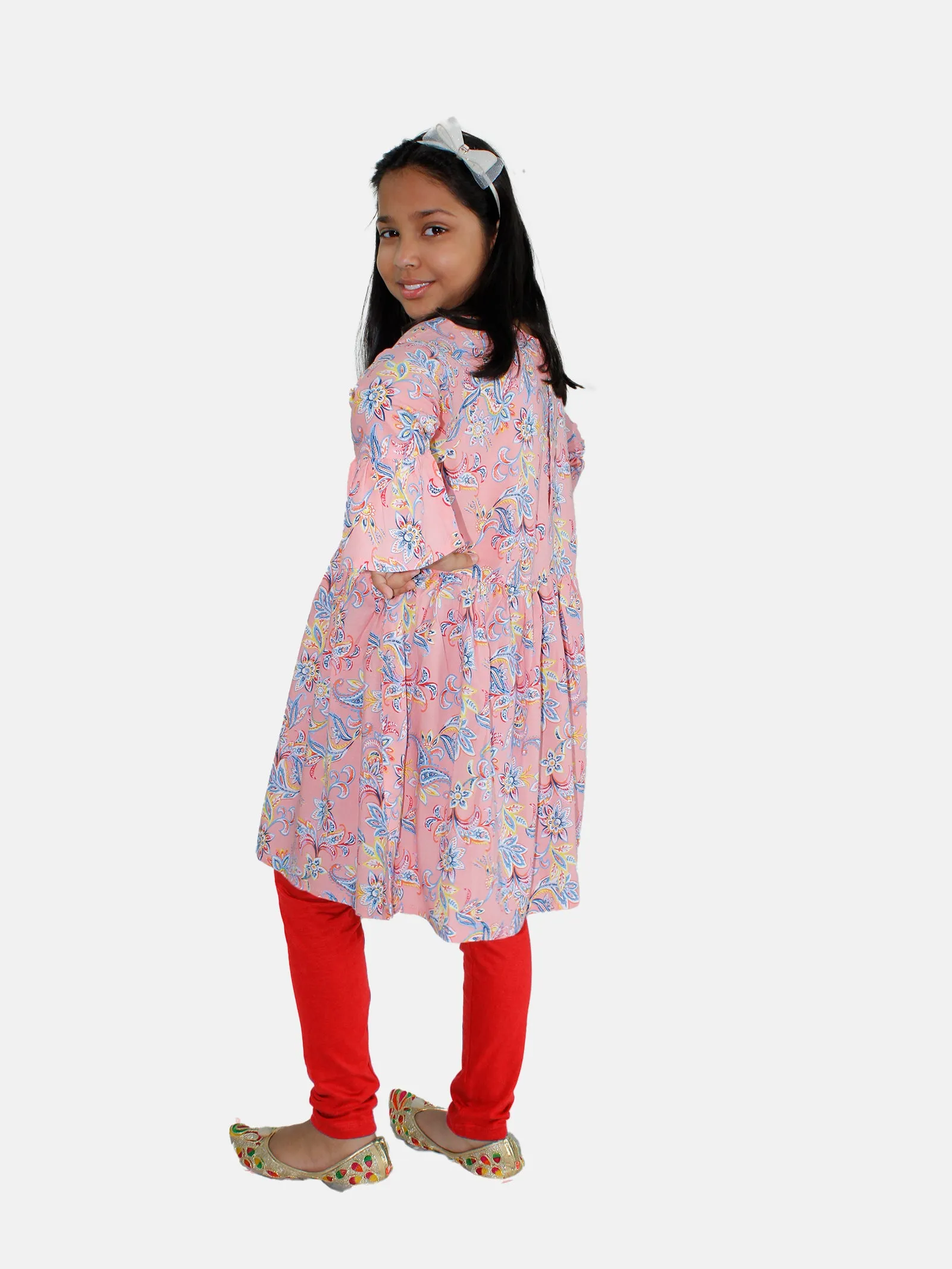 Girls Empire Kurta & Solid Legging Set