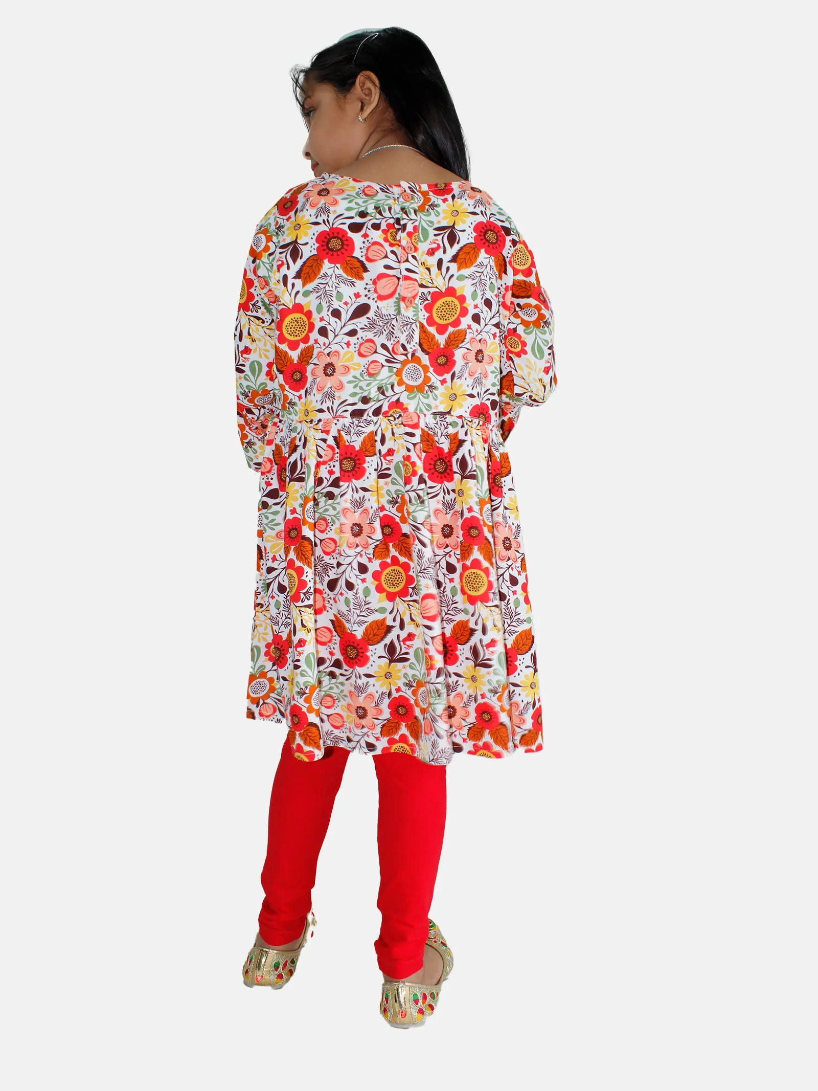 Girls Empire Kurta & Solid Legging Set