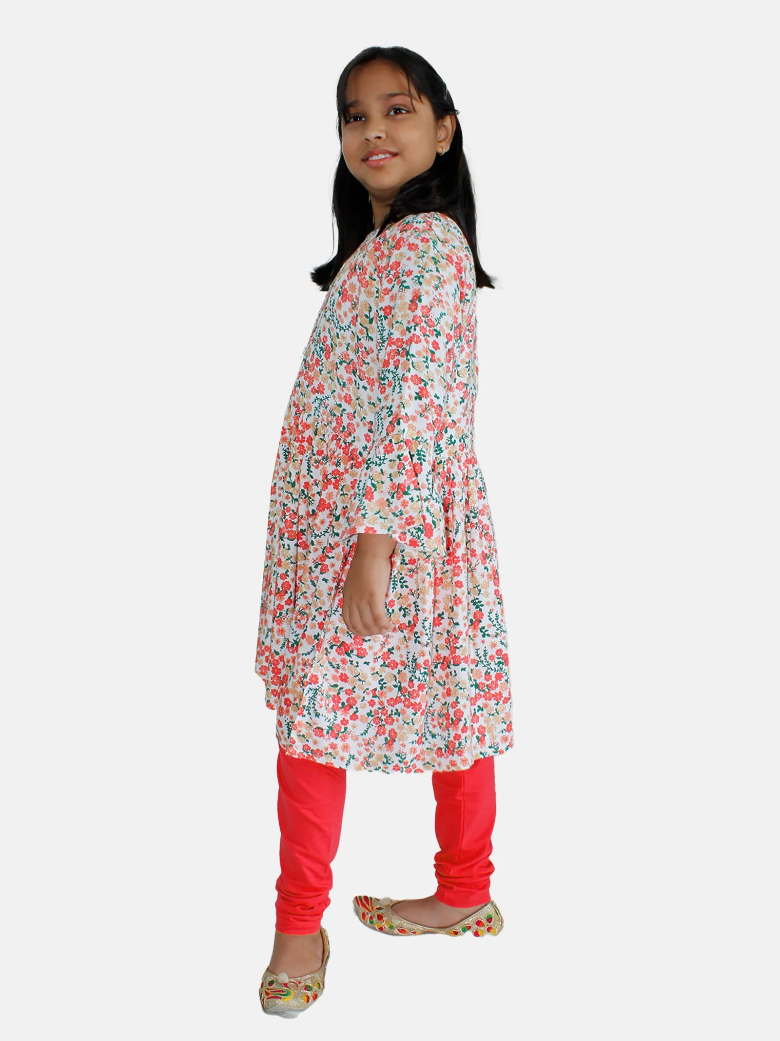 Girls Empire Kurta & Solid Legging Set