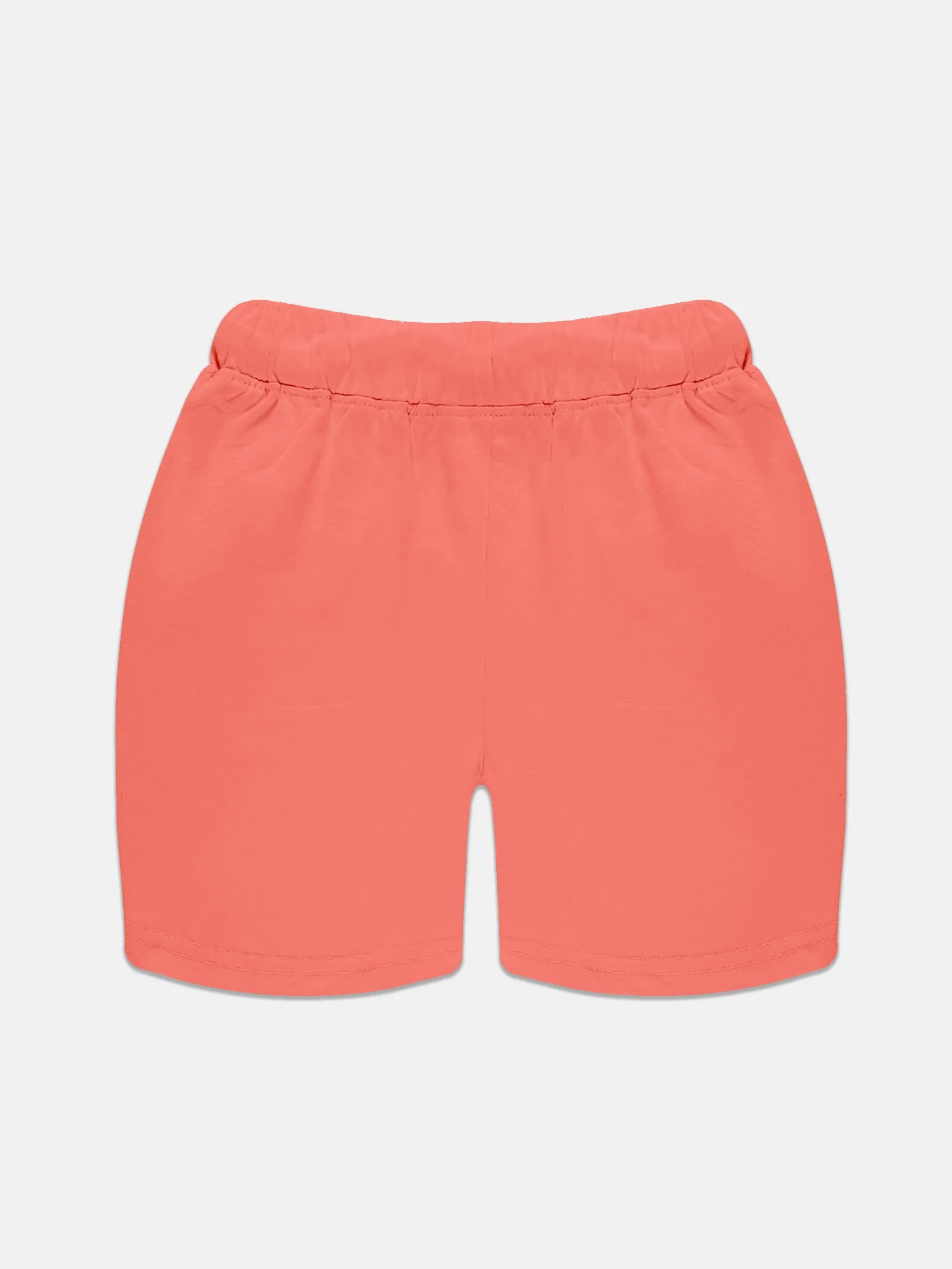 Girls Printed Frill Sleeve Square Neck Tee & Frill Pocket Hot Shorts Set
