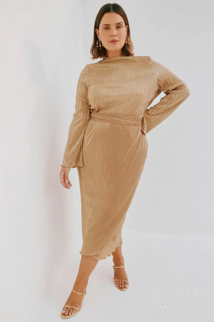 Gold Plisse Top