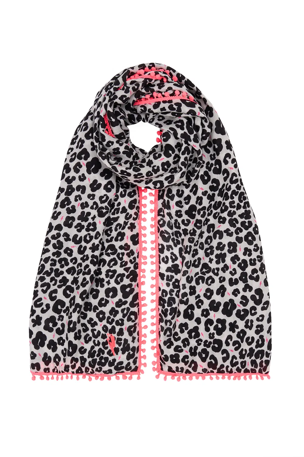 Grey with Black Floral Leopard Charity Super Scarf