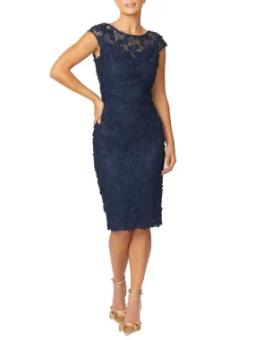 Heidi Navy Embroidered Shift Dress