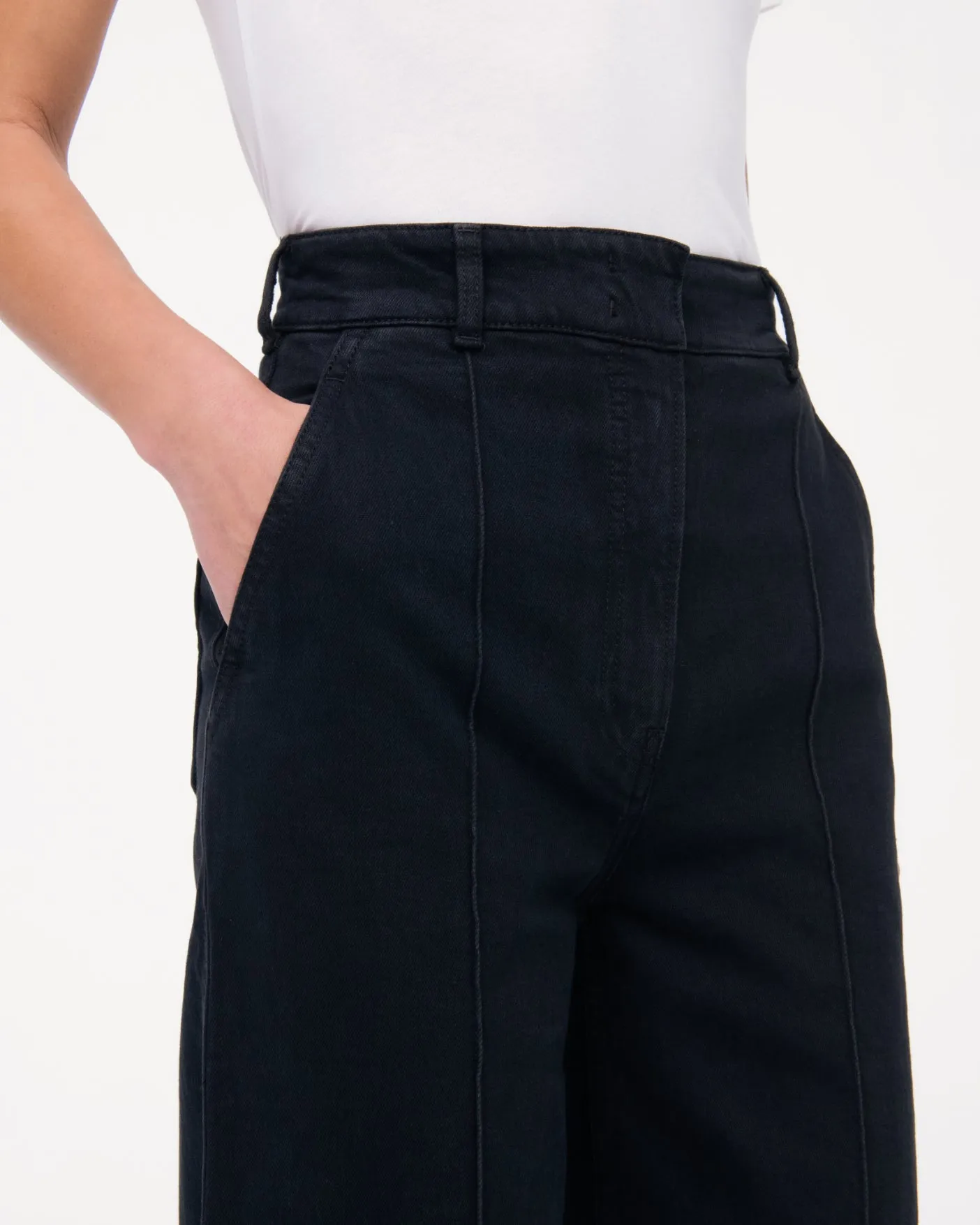 High Waisted Denim Trouser - Resale