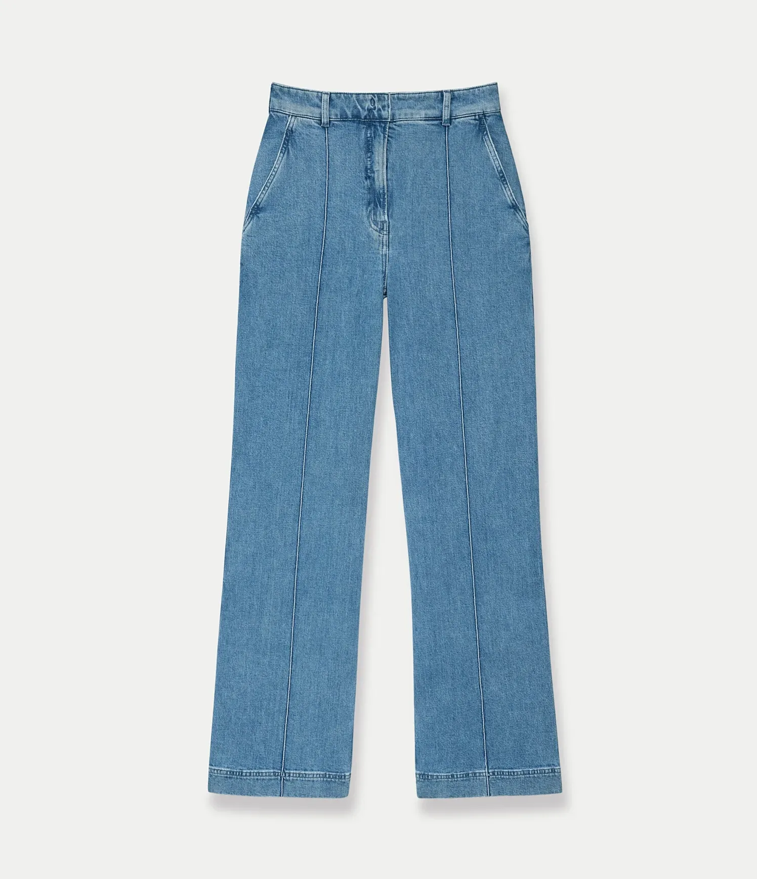High Waisted Denim Trouser