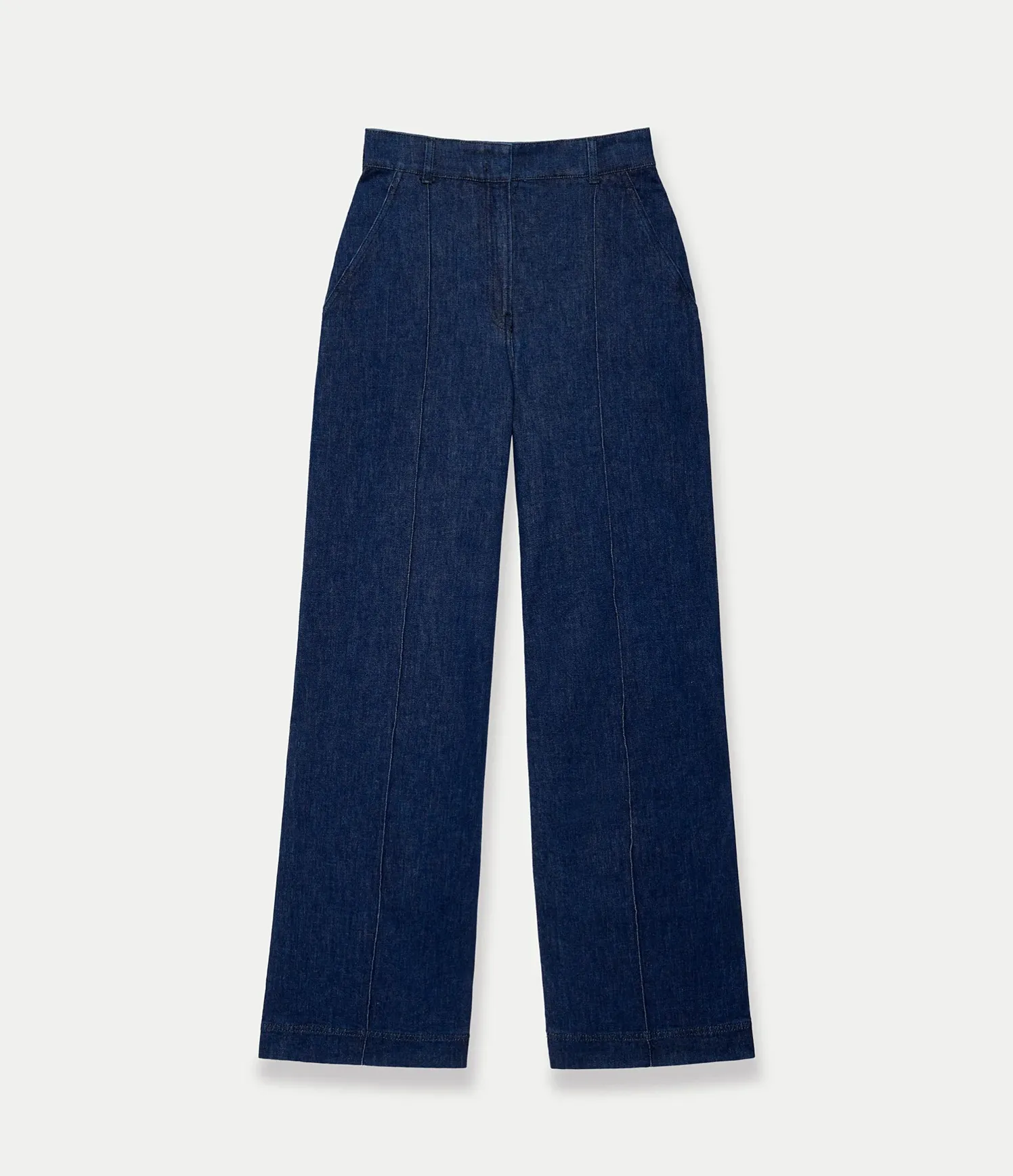 High Waisted Denim Trouser