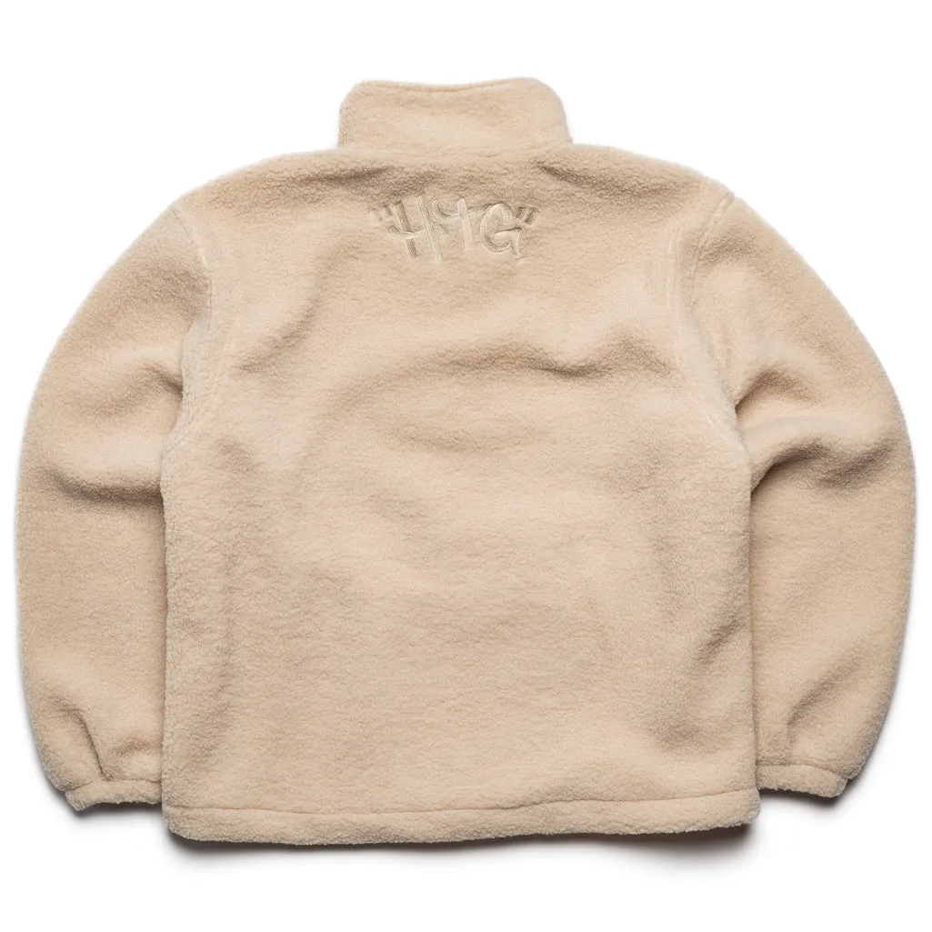 Honor The Gift Script Sherpa Pullover - Bone