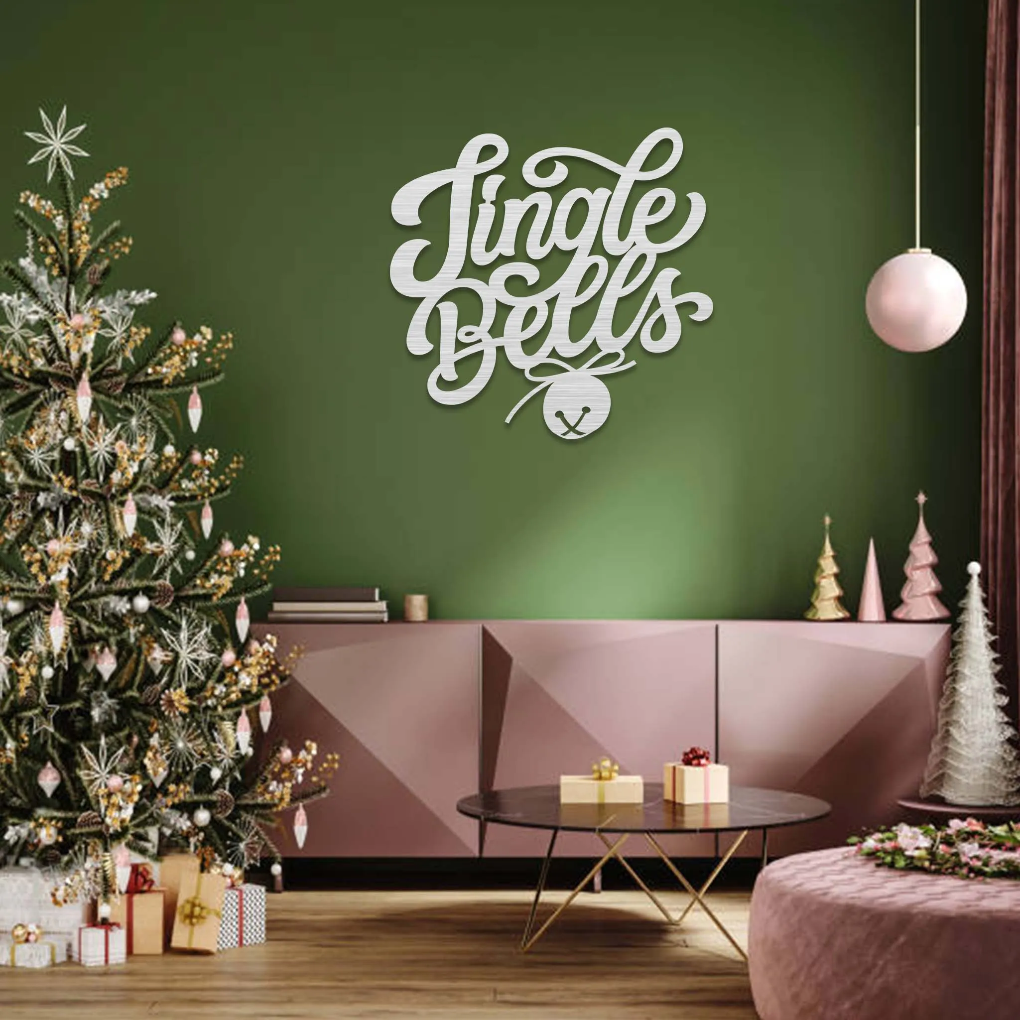 Jingle Bells Script - Metal Wall Art