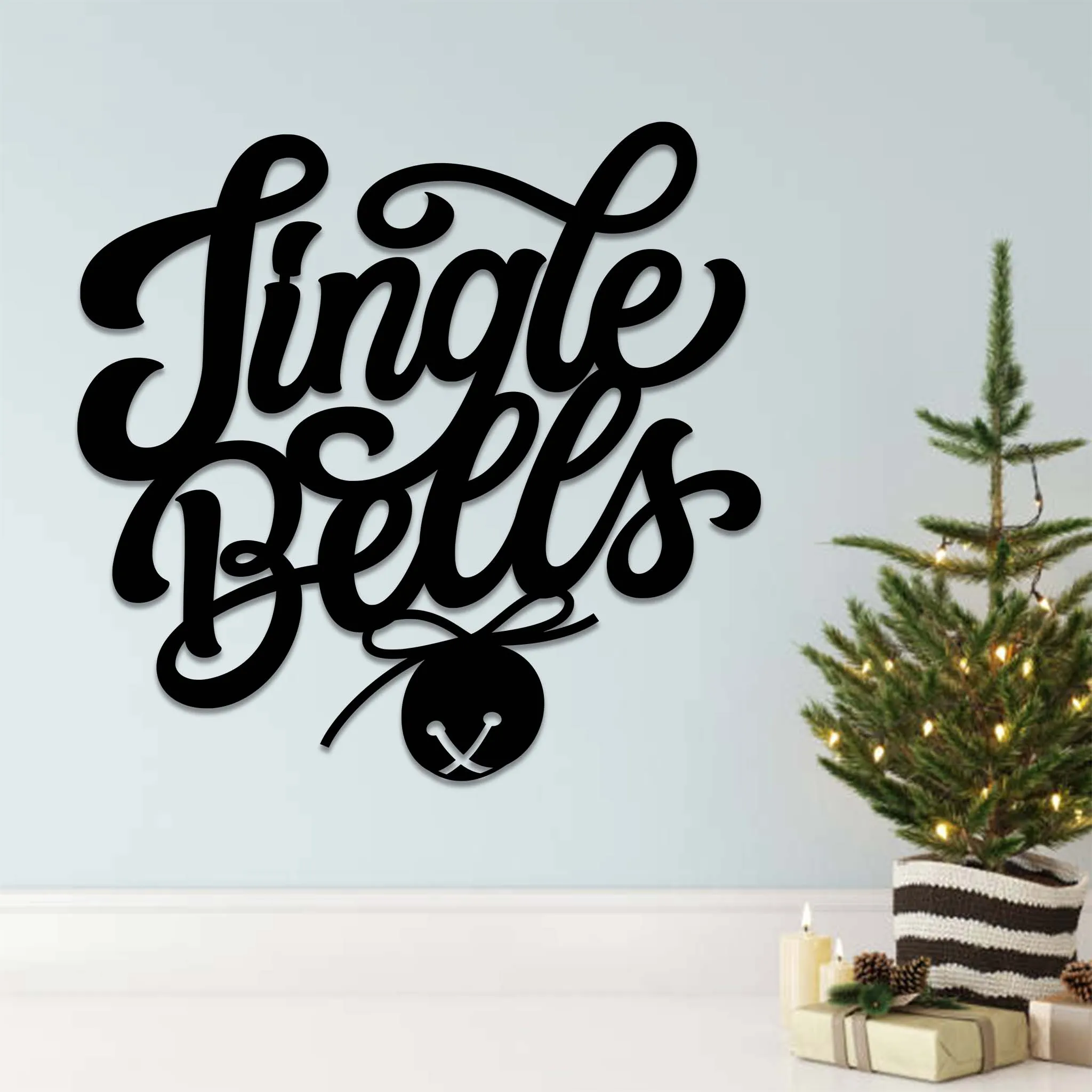 Jingle Bells Script - Metal Wall Art