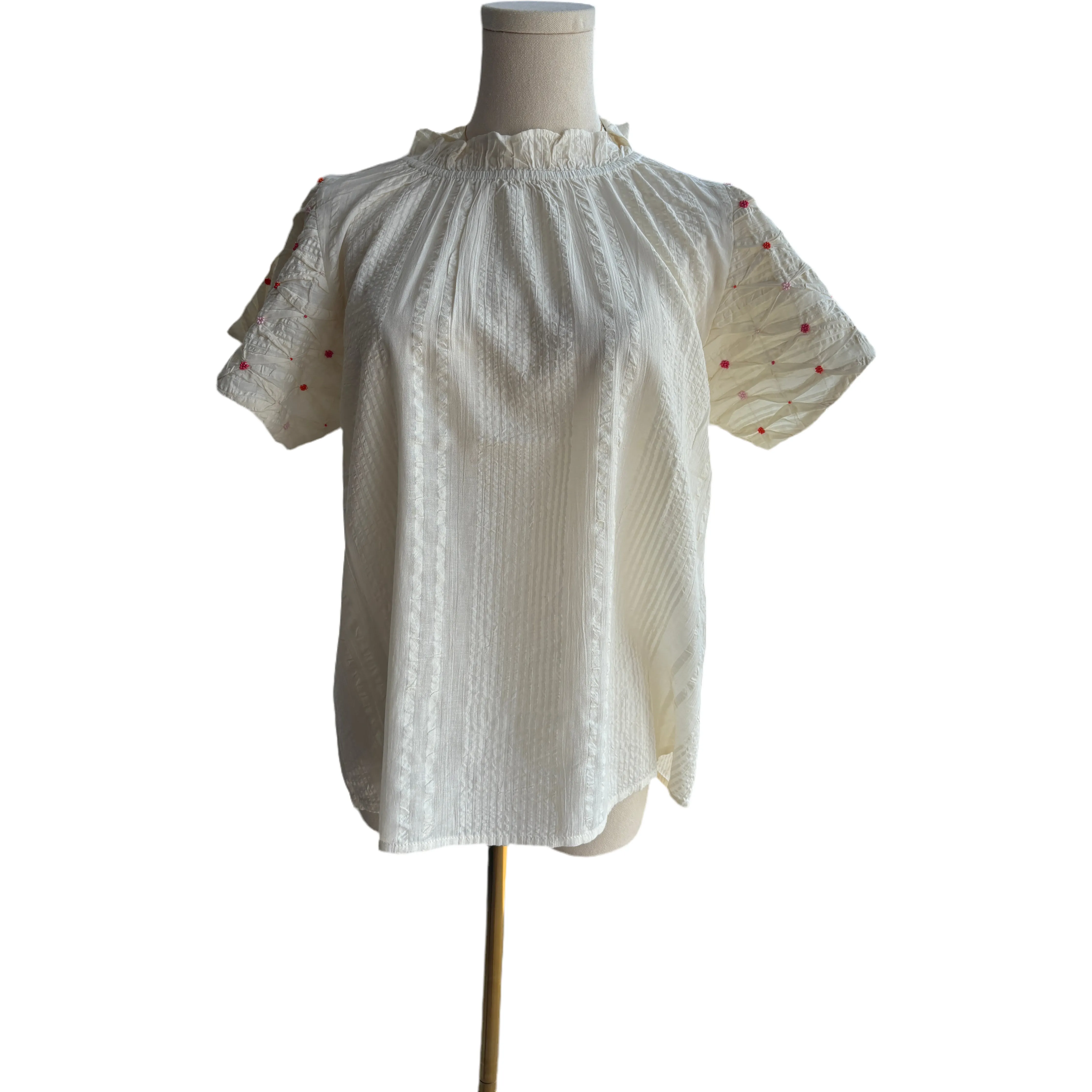 Jordan Hand Beaded on Pleated Sleeve THML Top
