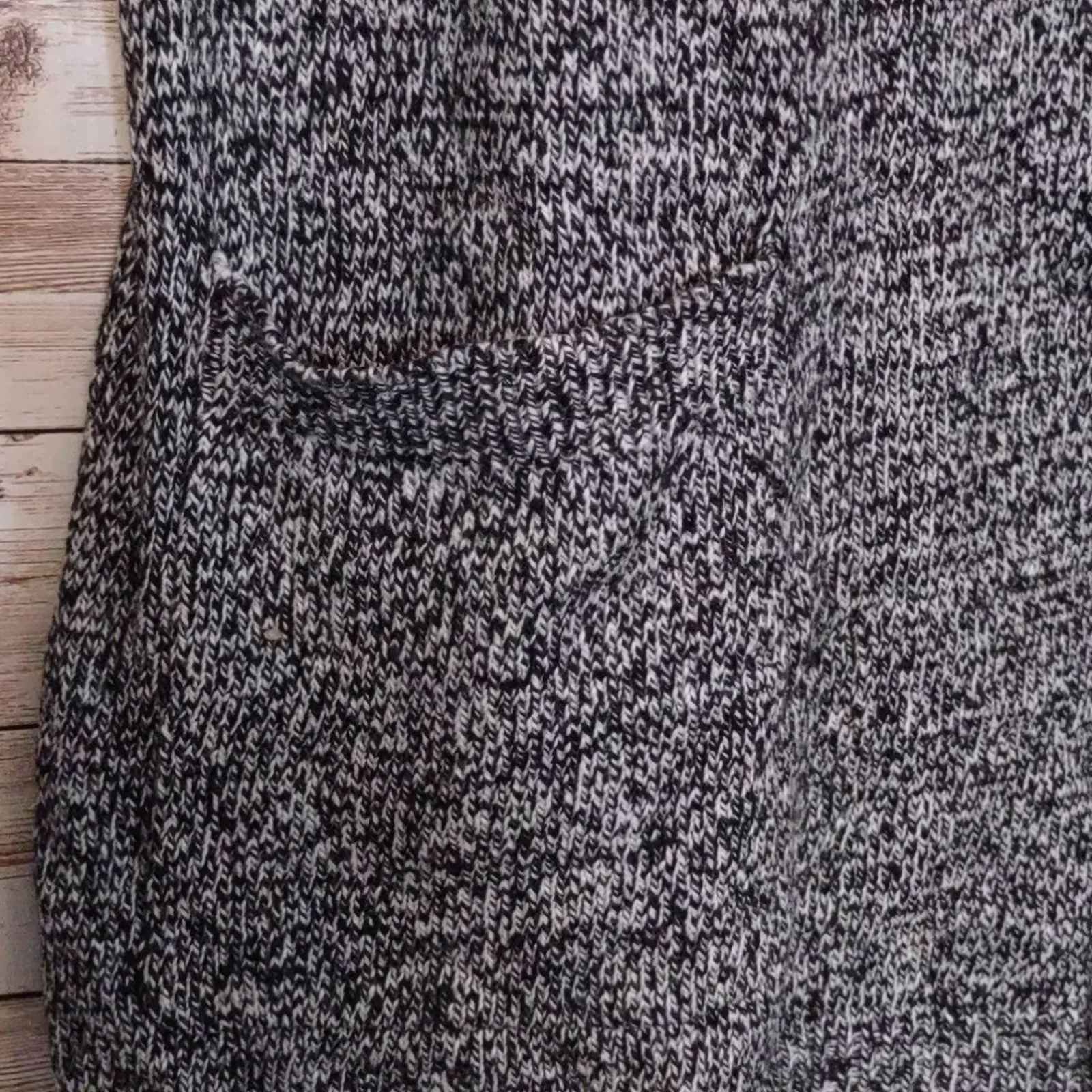 Karen Scott Marled Sweater Vest Large Black White