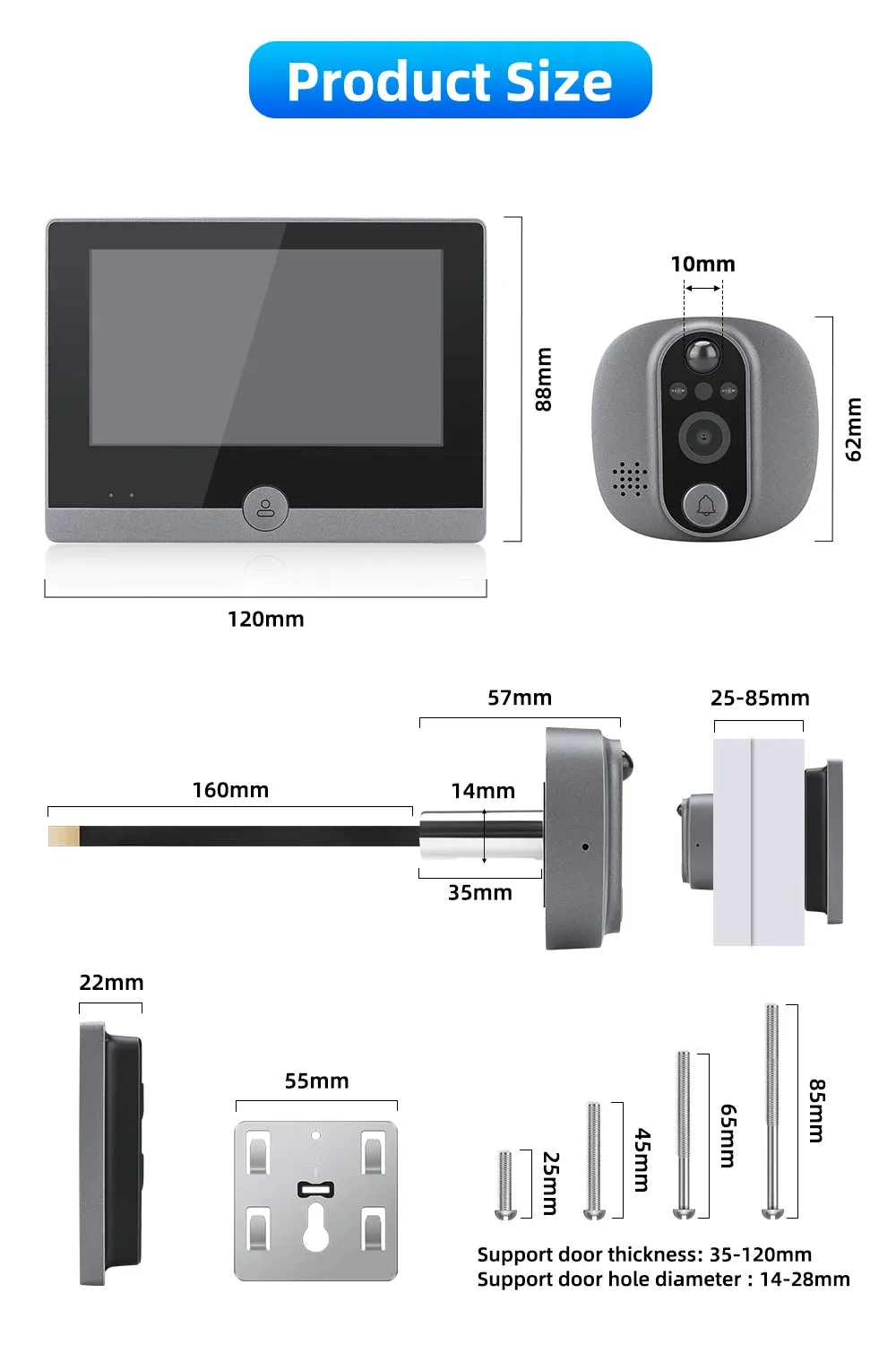 LCD Video Doorbell Intercom