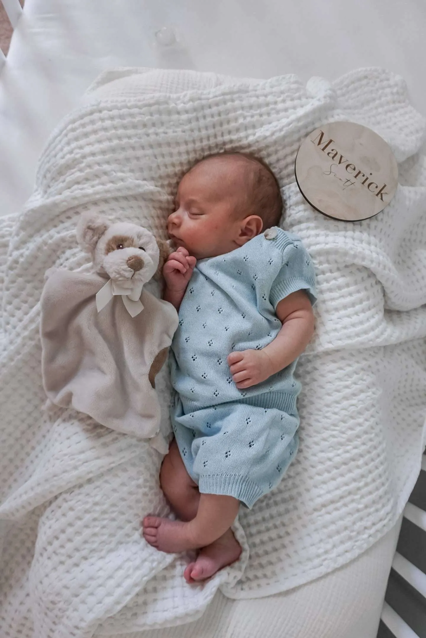Luna   Luca Baby Pointelle Set | Sky Blue