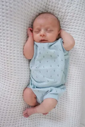 Luna   Luca Baby Pointelle Set | Sky Blue