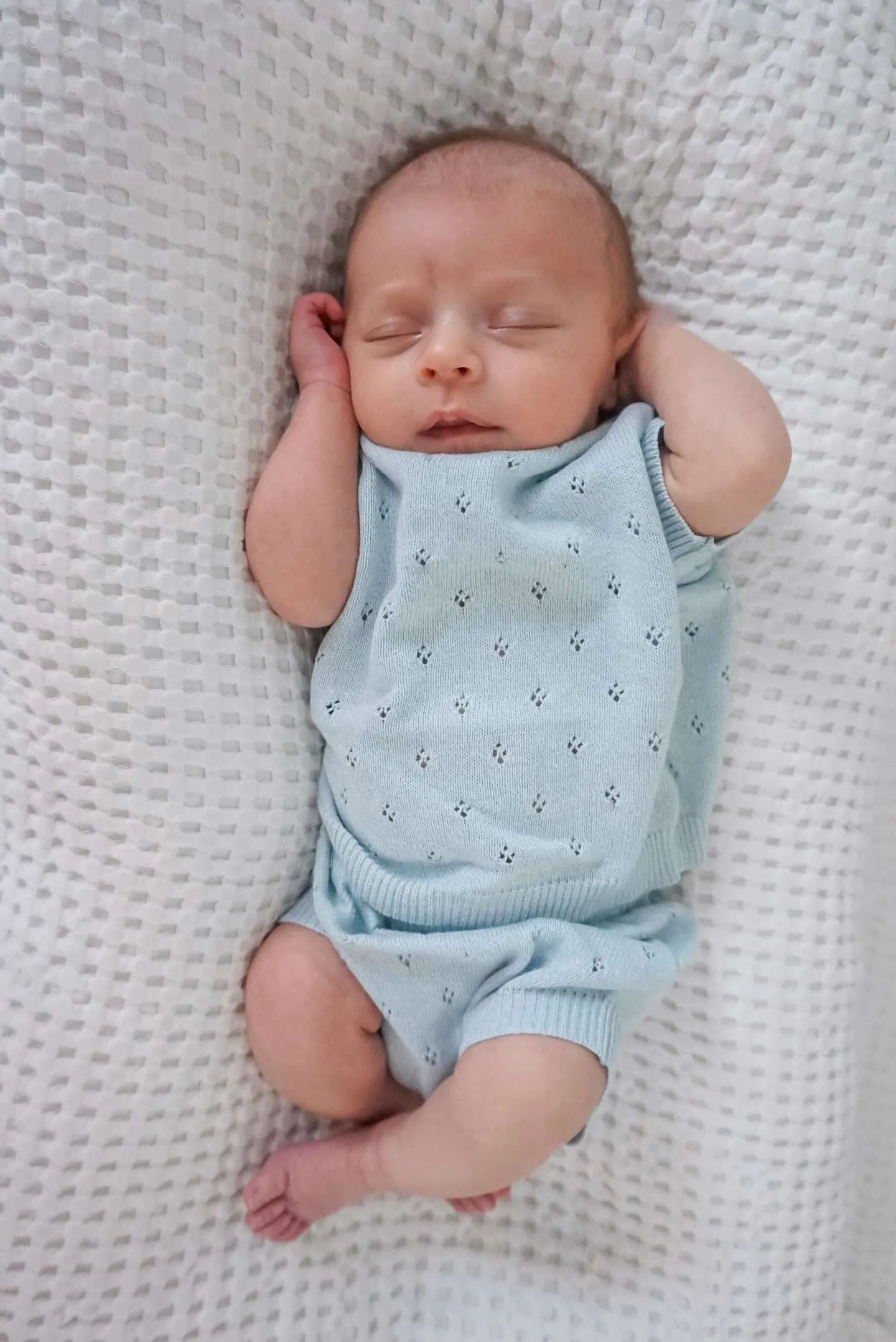 Luna   Luca Baby Pointelle Set | Sky Blue