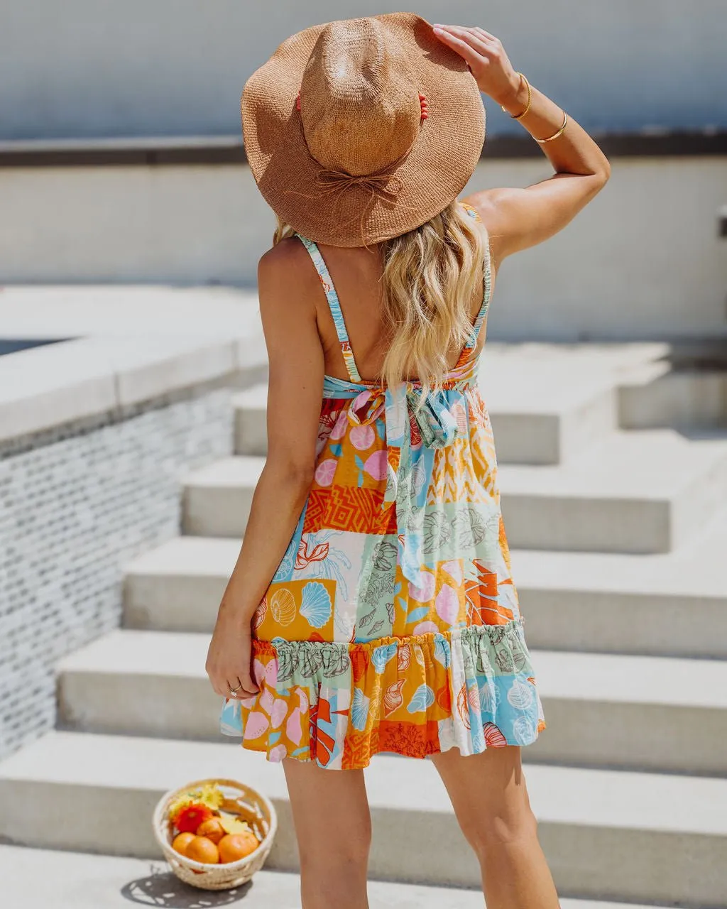 Orange Multi Print Mini Dress - FINAL SALE