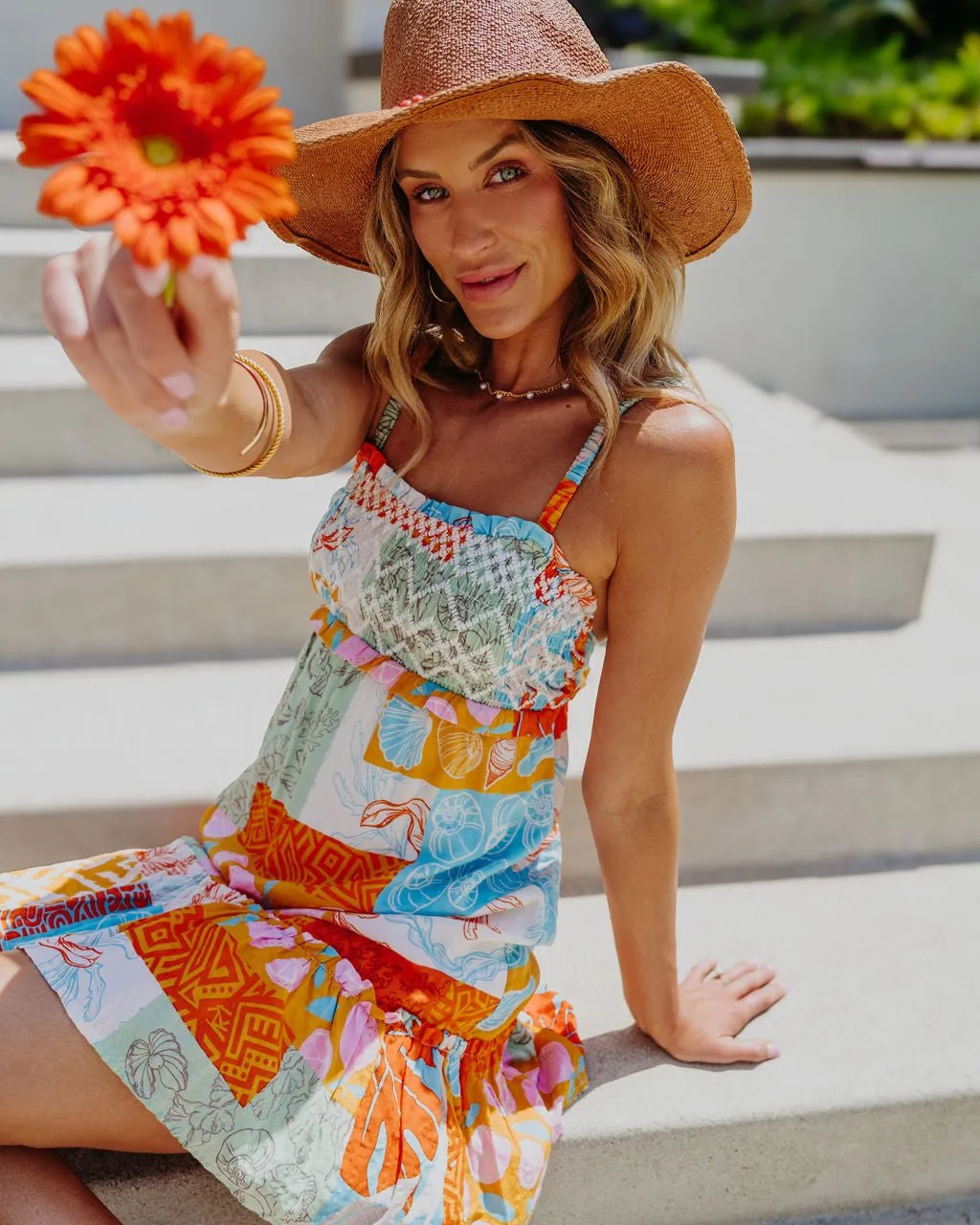 Orange Multi Print Mini Dress - FINAL SALE
