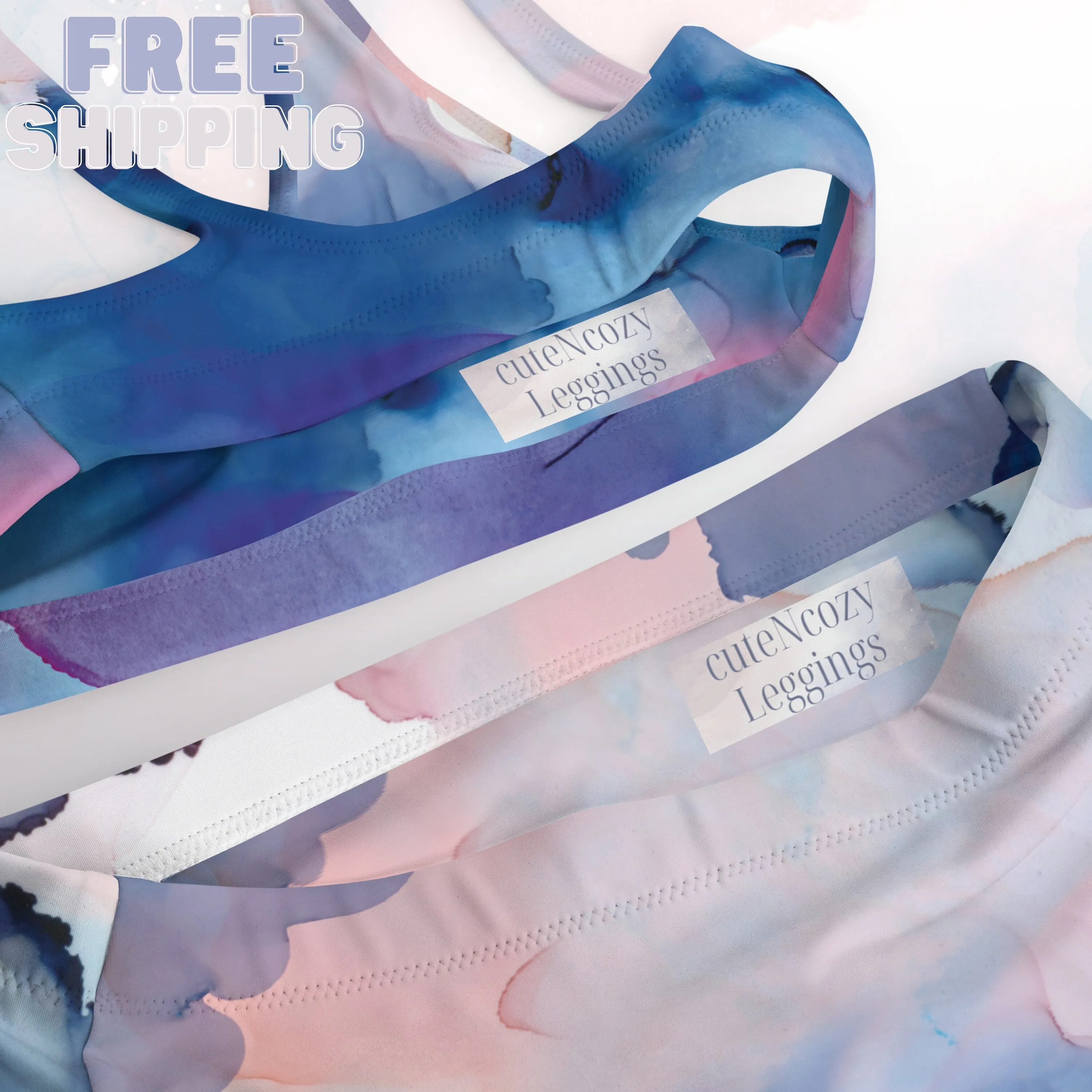 Pastel Marbling Recycled high-waisted bikini