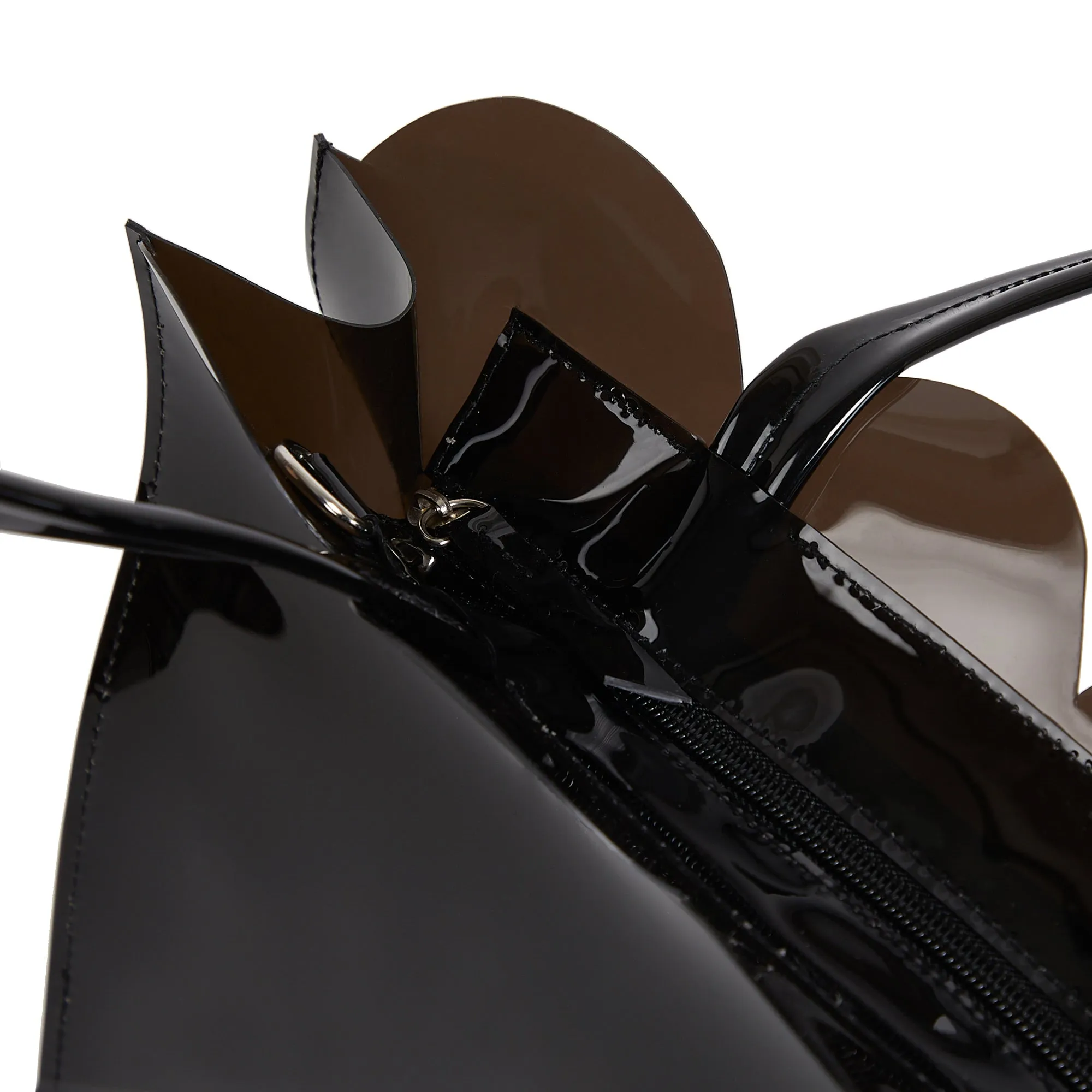 SASHA PVC SLING AND SHOULDER BAG CHARCOAL