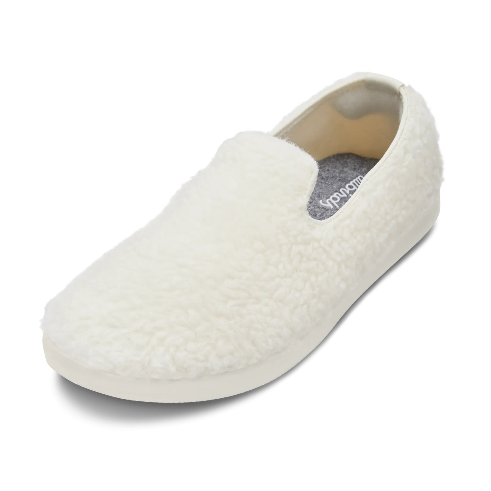 Smallbirds Wool Loungers - Big Kids - Natural White Fluffs (Natural White Sole)