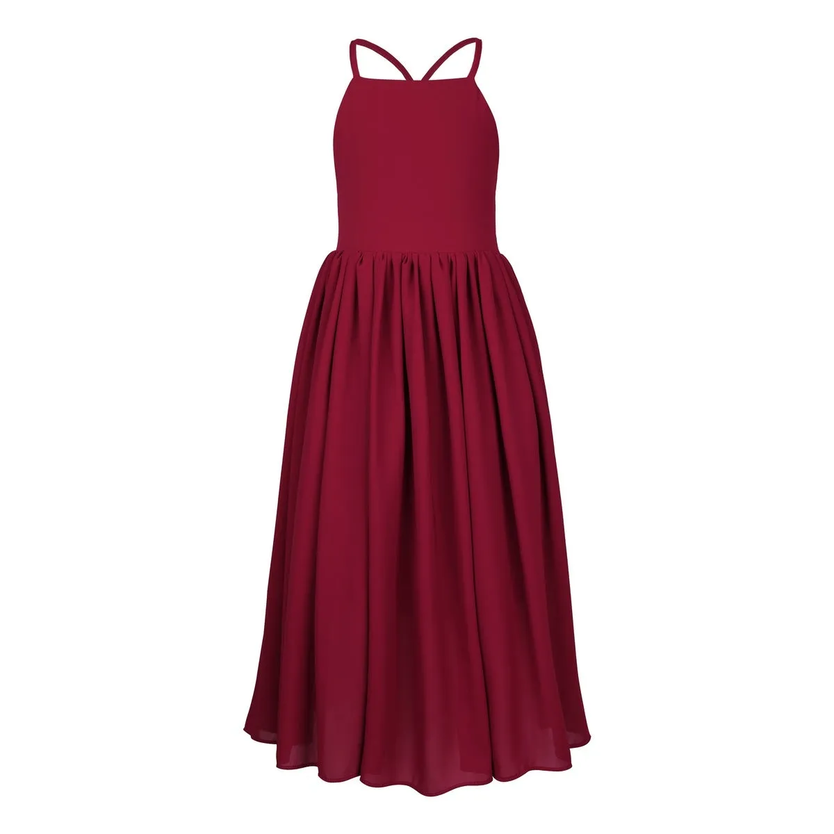 Sofia French Chiffon Burgundy Girls Dress