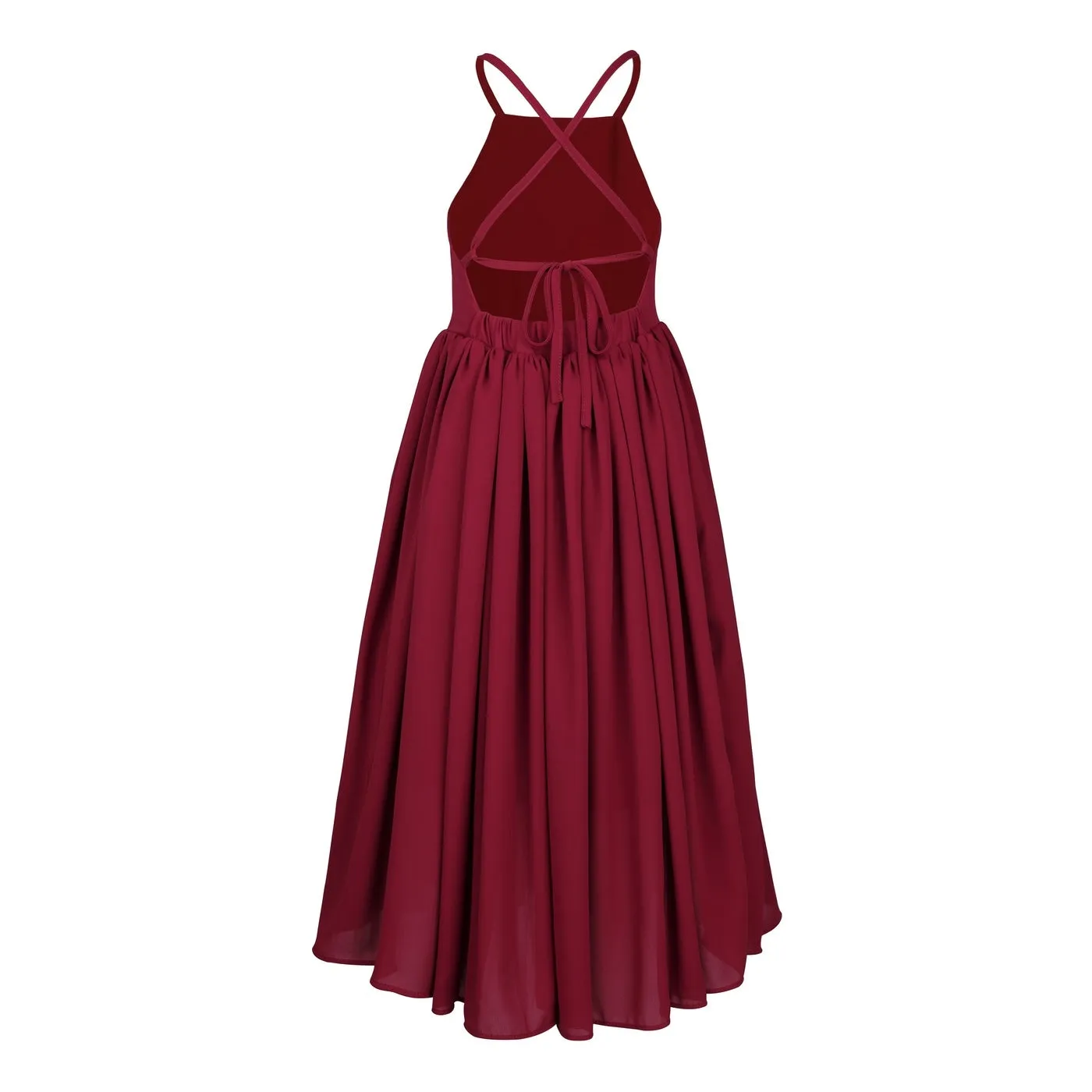 Sofia French Chiffon Burgundy Girls Dress