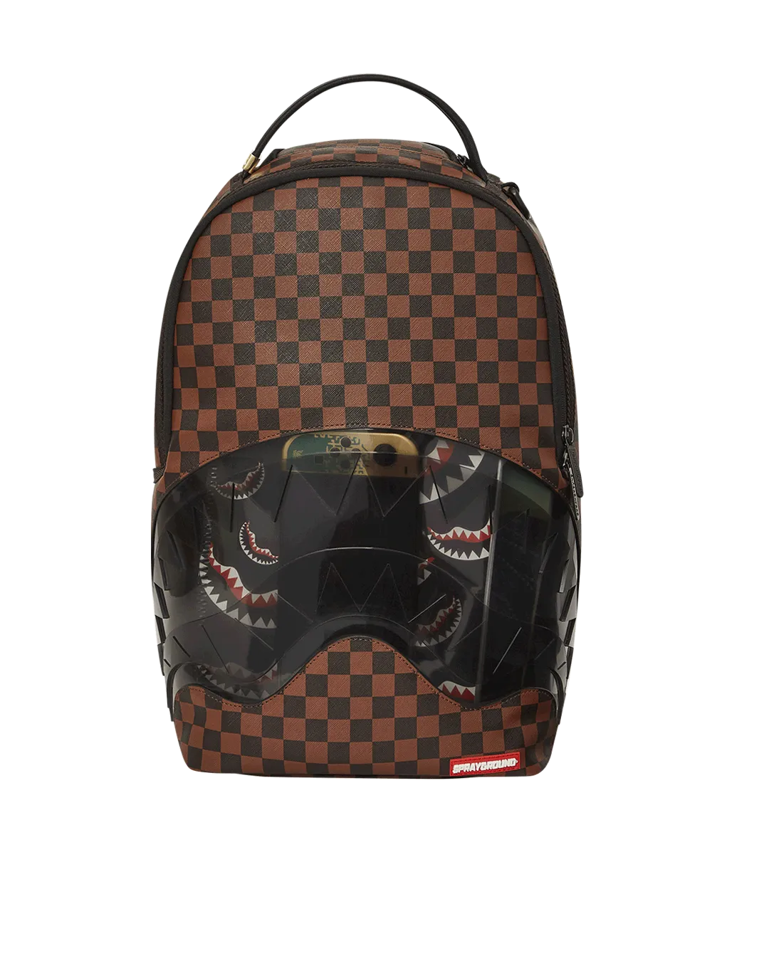 Sprayground Sharks in Paris Clear for Takeoff Backpack - Brown / Black