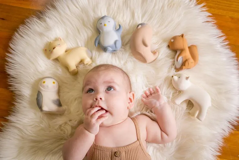 Tikiri Rubber Teether - Arctic Fox
