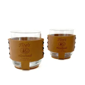 Tito's Leather Rocks Glass Set