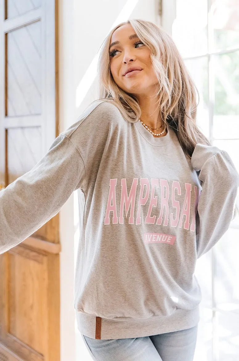 University Pullover - Grey & Pink