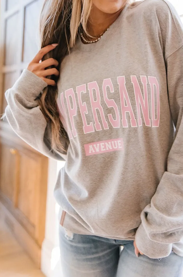 University Pullover - Grey & Pink