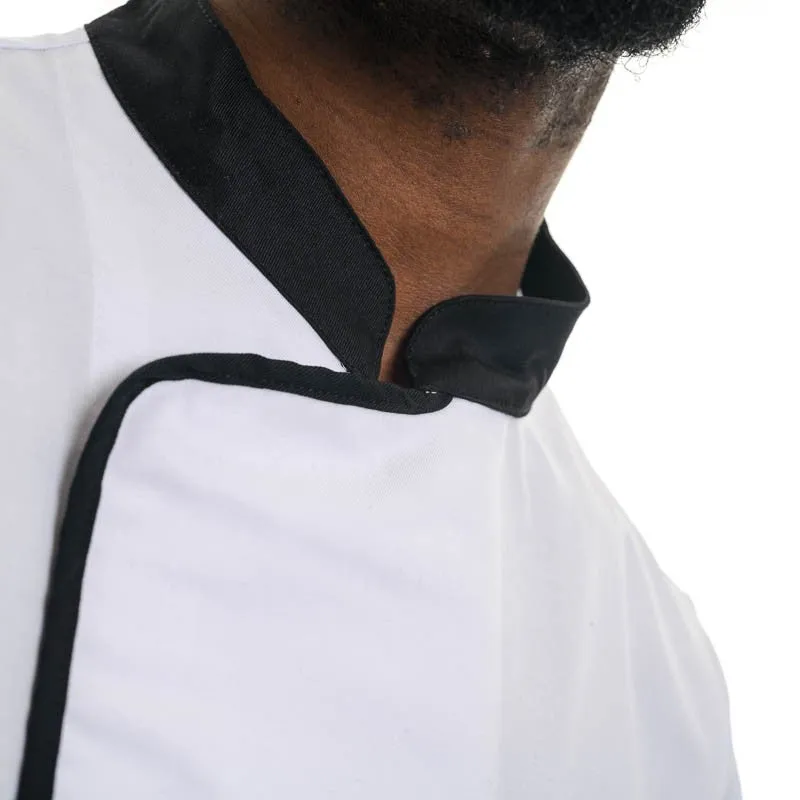 White and Black Short Sleeve Kitchen Coat Energy - ROBUR