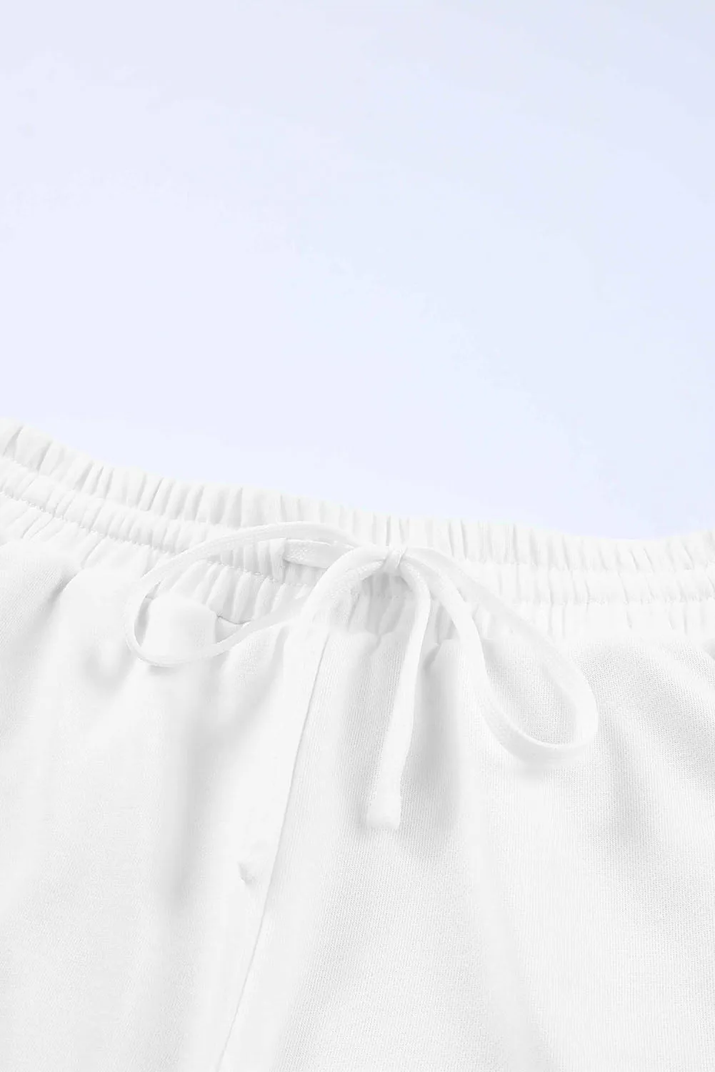 White PUMPKIN Flocking Graphic Pullover Sweatshirt and Shorts Set