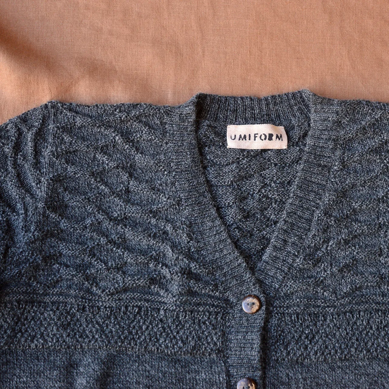 Women's Gansey Cardi in Baby Alpaca - Salt & Pepper (AW23)